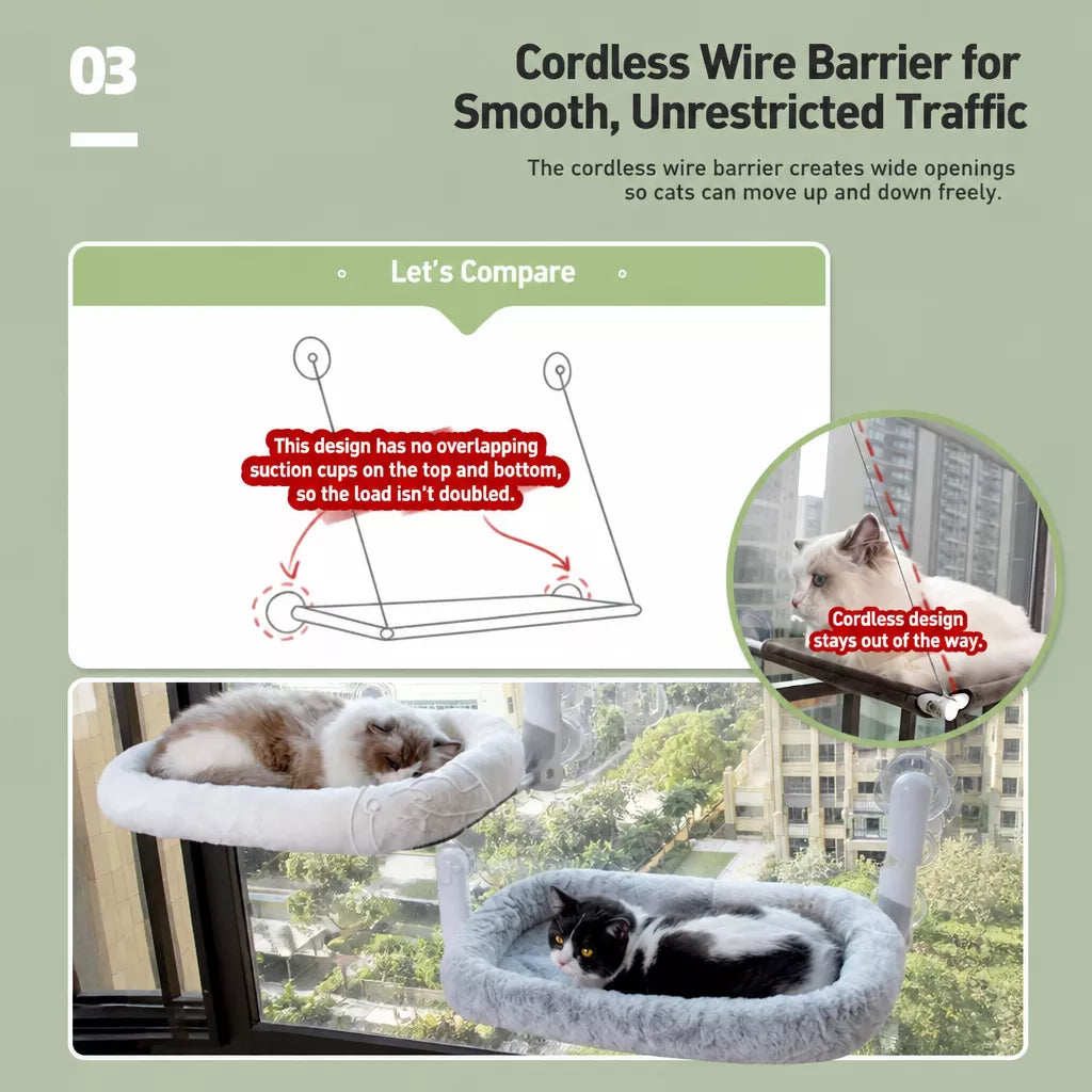 Cat Window Hammock with Suction Cup Mount