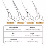 Stainless Steel Pet Grooming Scissors & Comb Set
