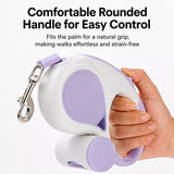 Retractable Dog Leash with Waste Bag Dispenser