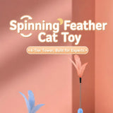 Cat Spinning Wheel Toy with Feather Wand and Play Balls