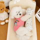 Lightweight Cotton Dog Tank Top with Ruffle Trim
