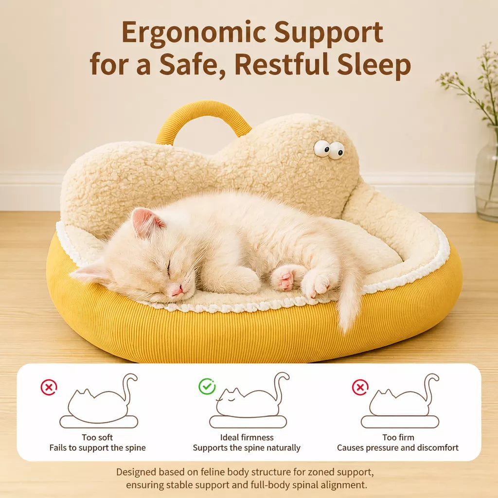 Semi-Enclosed Cat & Dog Bed with Removable, Washable Design