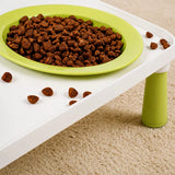 Elevated Double Pet Bowl Stand with Ceramic Bowls