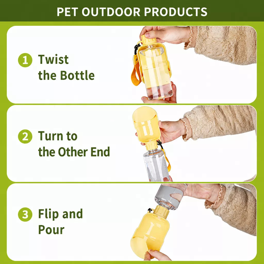 Portable Foldable Dog Water Bottle for Walks and Travel