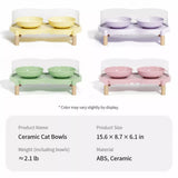 Elevated Ceramic Pet Bowl Set with a Double-Bowl Stand