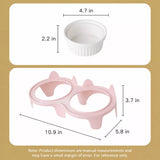Elevated Ceramic Two-Bowl Pet Feeding Set with Stand