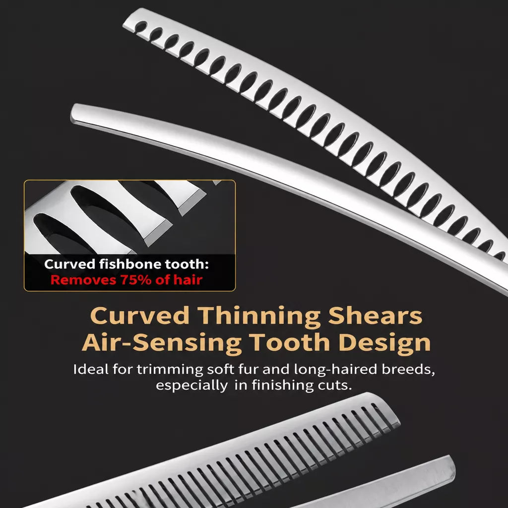Pet Grooming Scissors Set for Trimming and Thinning