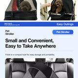 Foldable Pet Stroller with Removable Carrier and Tray