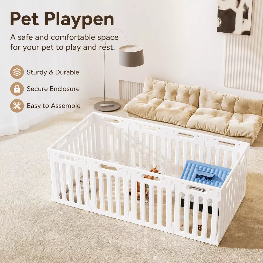 Plastic Modular Indoor Dog Playpen with Door