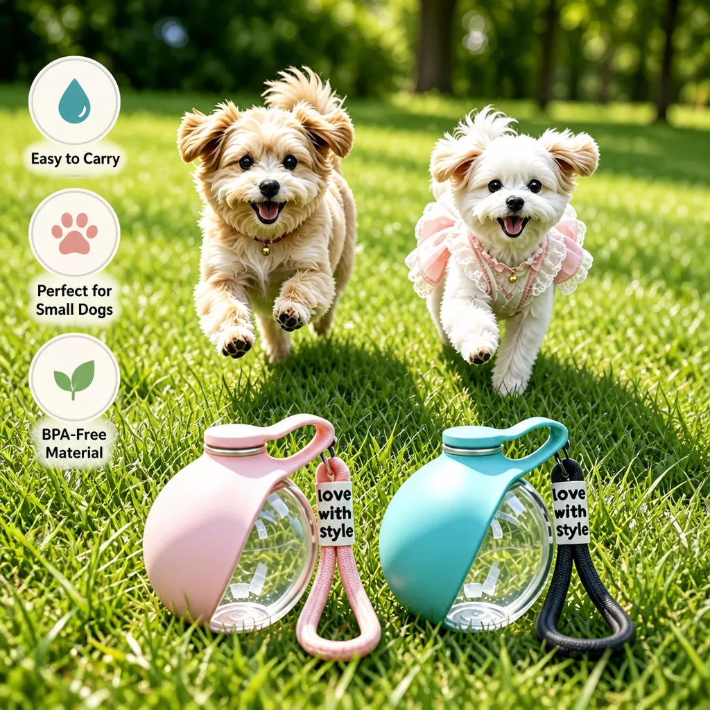 Portable Pet Water Bottle with Foldable Silicone Bowl