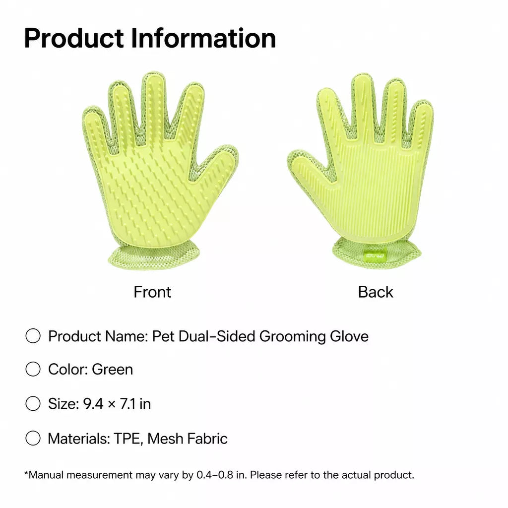 Double-Sided Cat Grooming Glove