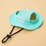 Adjustable Cotton Pet Bucket Hat with Ear Openings