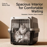 Pet Airline Travel Carrier with Hanging Bowl for Cats and Small Dogs