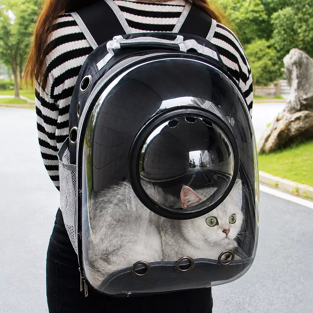 Cat Backpack Carrier with Panoramic Window and Side Vents