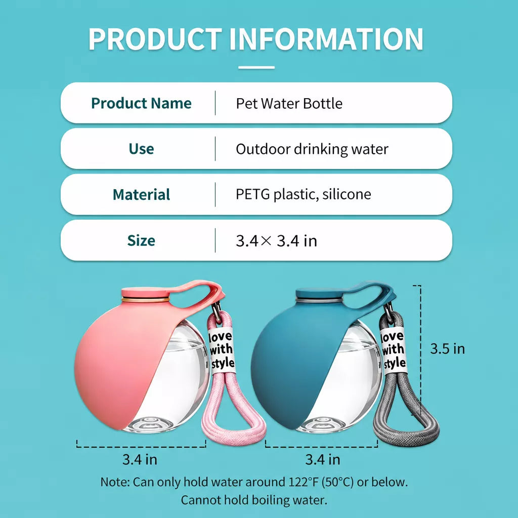 Portable Foldable Dog Water Bottle for Walks and Travel