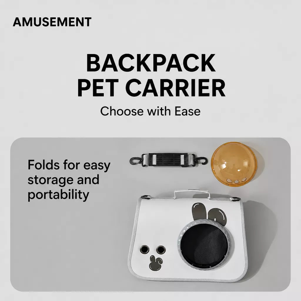Nylon Space Capsule Pet Carrier Backpack for Cats & Small Pets