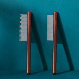 Wooden Cat Grooming Comb for Detangling and Loose Hair
