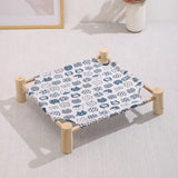 Elevated Wood Frame Pet Bed with Removable Polyester Cover