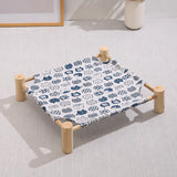 Elevated Wood Frame Pet Bed with Removable Polyester Cover