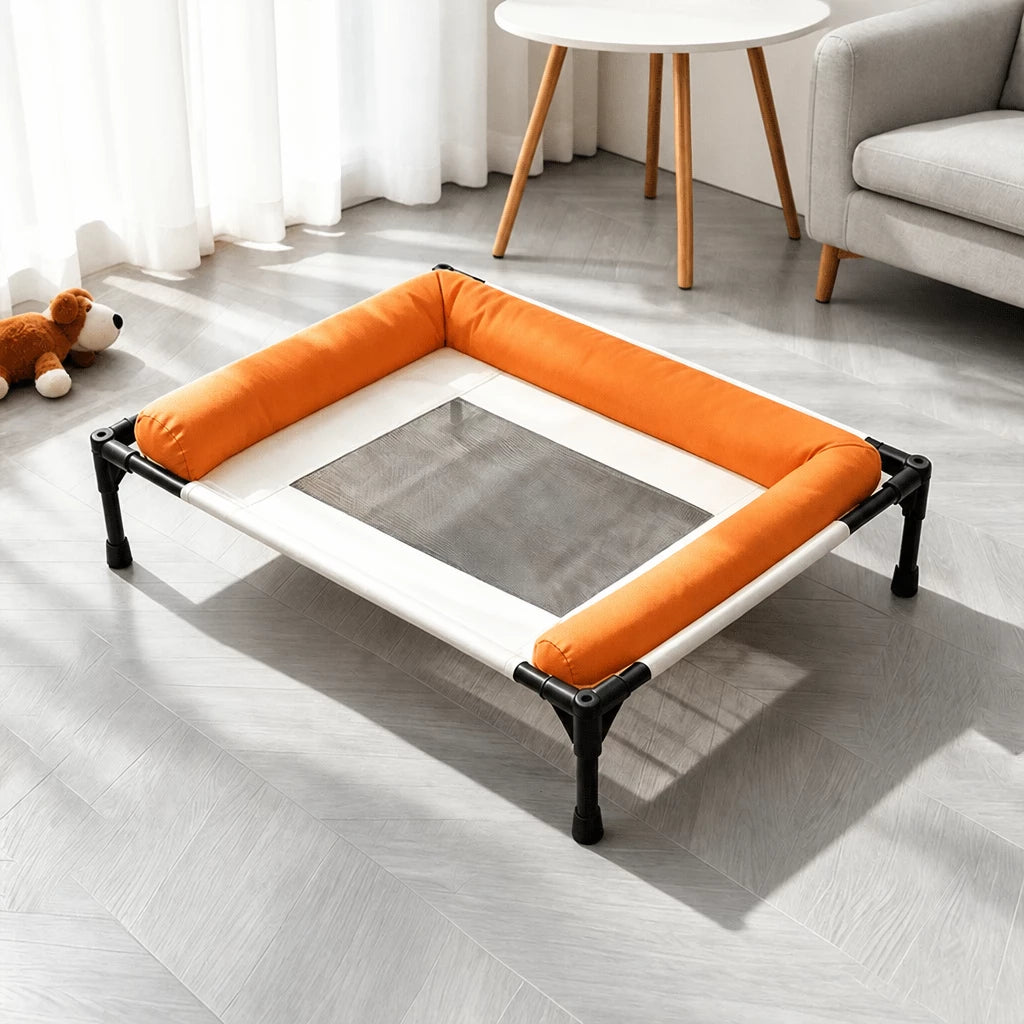 Raised Dog Cot Bed with Iron Frame