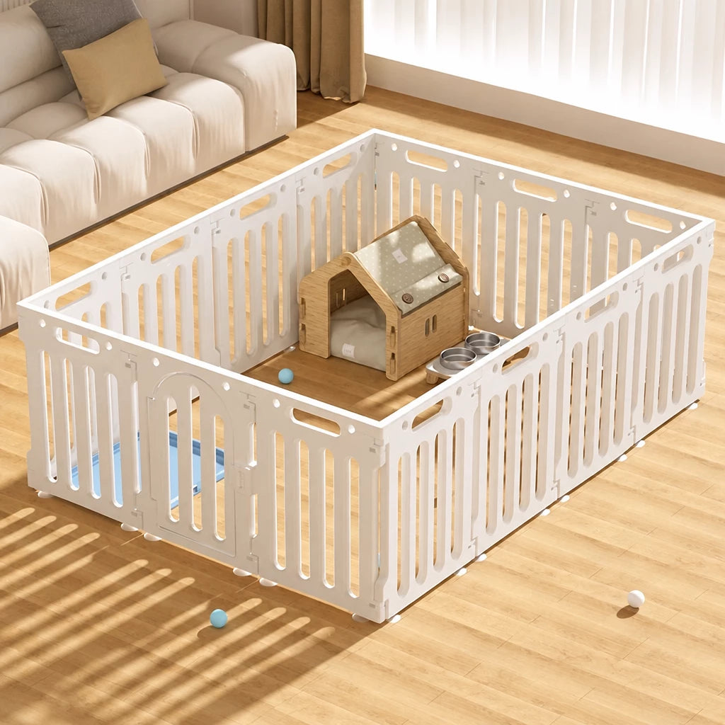 Plastic Modular Indoor Dog Playpen with Door