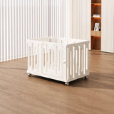 Movable Indoor Pet Playpen with Door and Casters