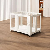 Movable Indoor Pet Playpen with Door and Casters