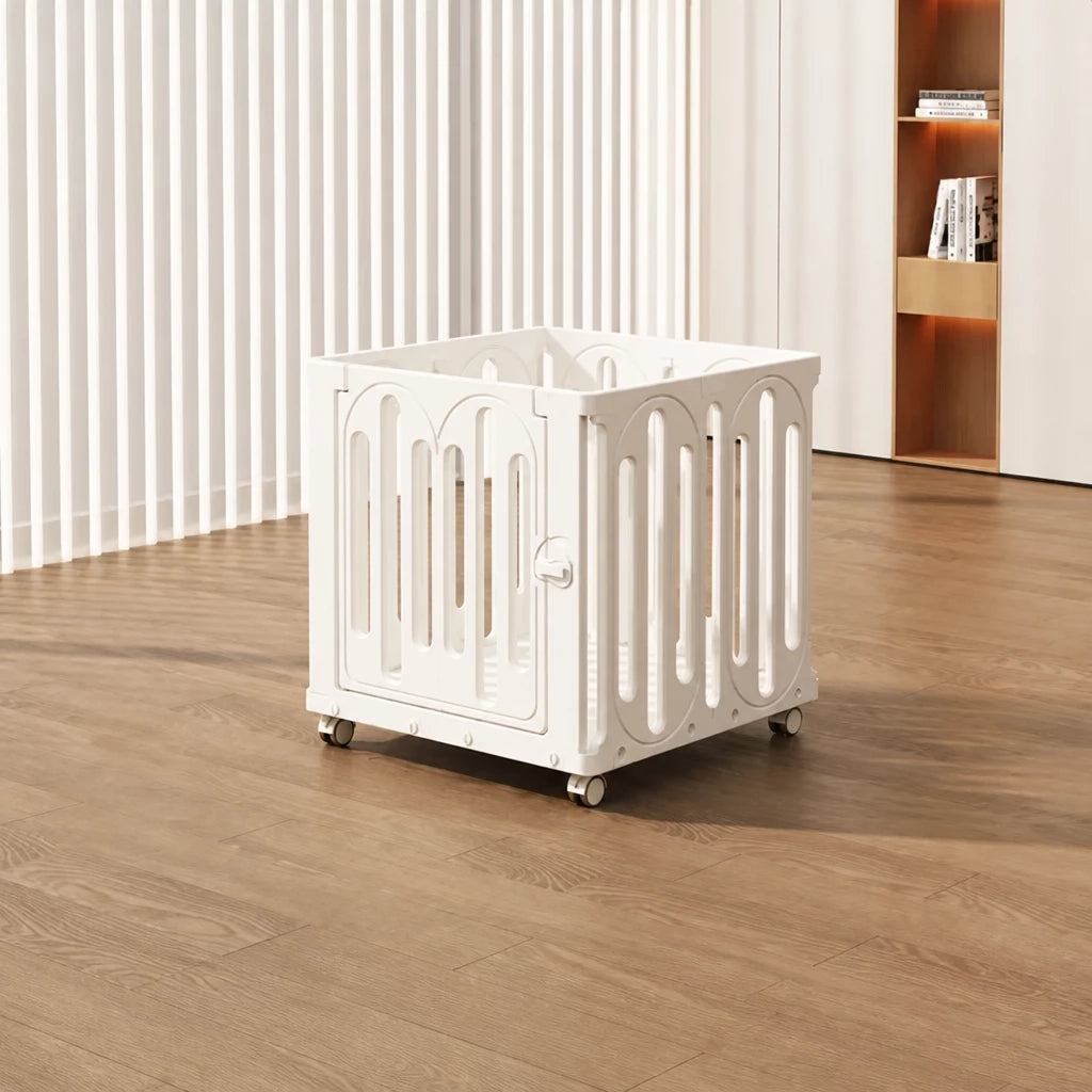 Movable Indoor Pet Playpen with Door and Casters