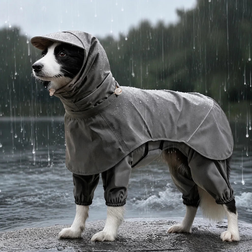 Four-Leg Rain Jacket for Medium to Large Dogs