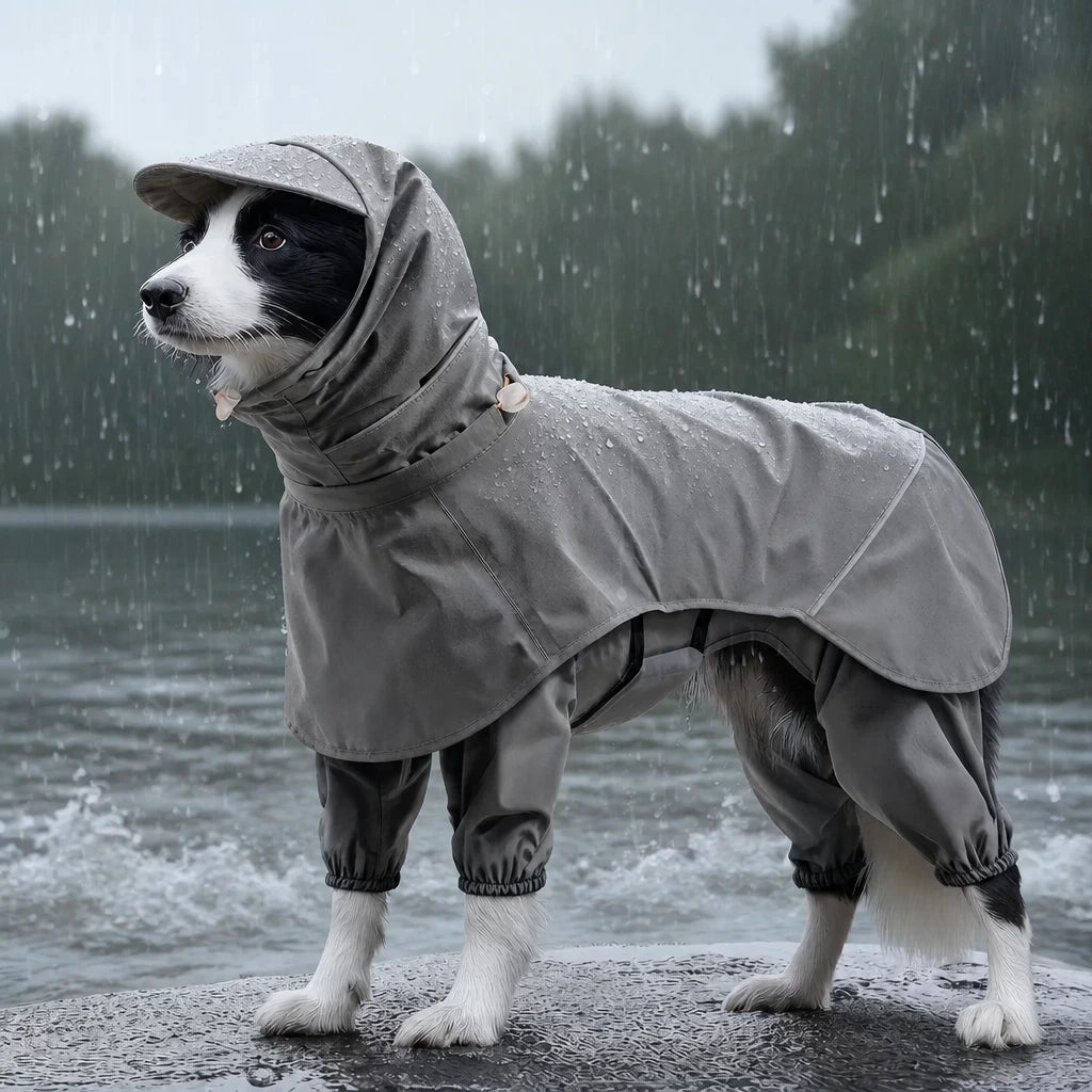 Four-Leg Rain Jacket for Medium to Large Dogs