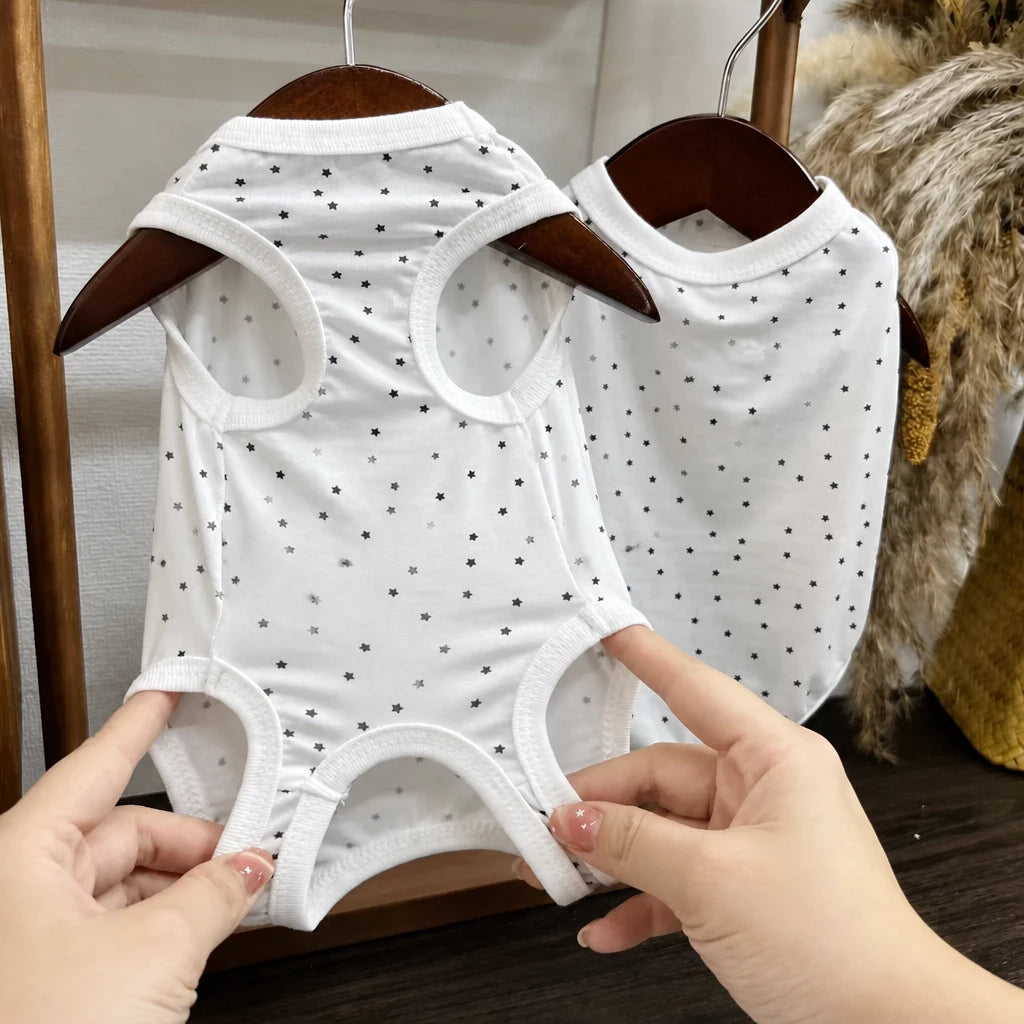 Lightweight Star Print Pet Vest for Small Dogs and Cats