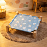 Wood-Frame Cot-Style Pet Bed with Polyester Cover