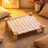 Wood-Frame Cot-Style Pet Bed with Polyester Cover