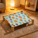 Wood-Frame Cot-Style Pet Bed with Polyester Cover
