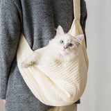 Front-Carry Canvas Cat Carrier Backpack for Walks and Travel