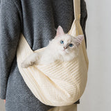 Front-Carry Canvas Cat Carrier Backpack for Walks and Travel