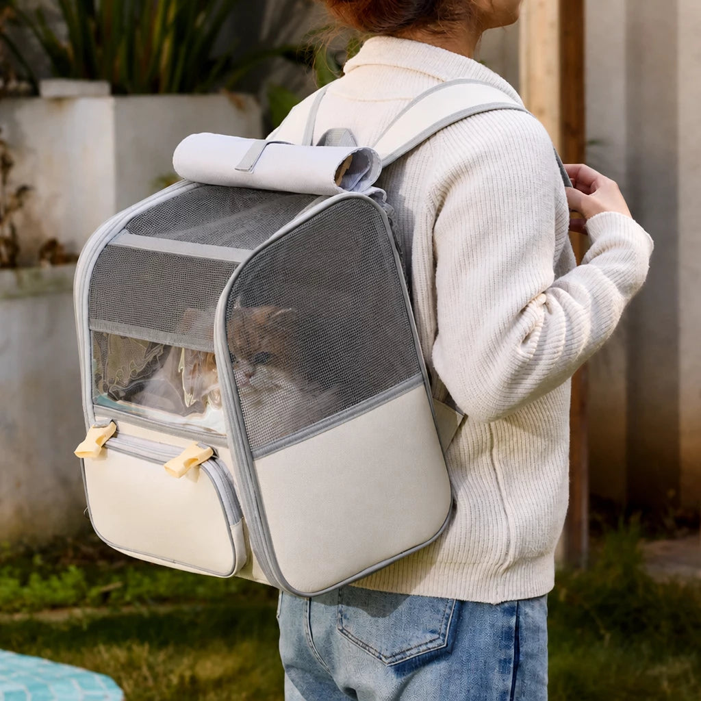 Expandable Cat Carrier Backpack with Ventilation