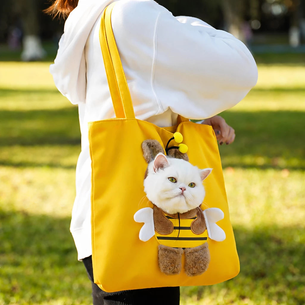 Canvas Pet Carrier Backpack for Cats and Small Dogs