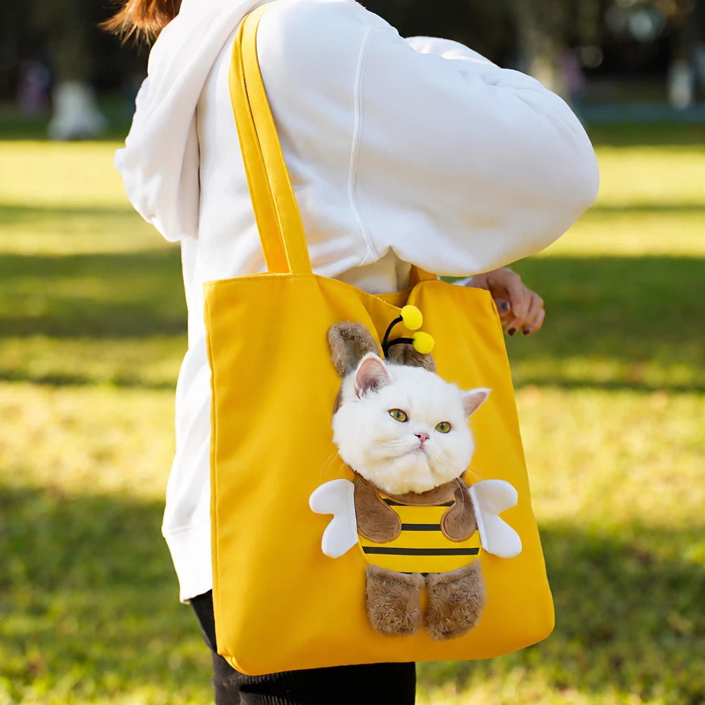 Canvas Pet Carrier Backpack for Cats and Small Dogs