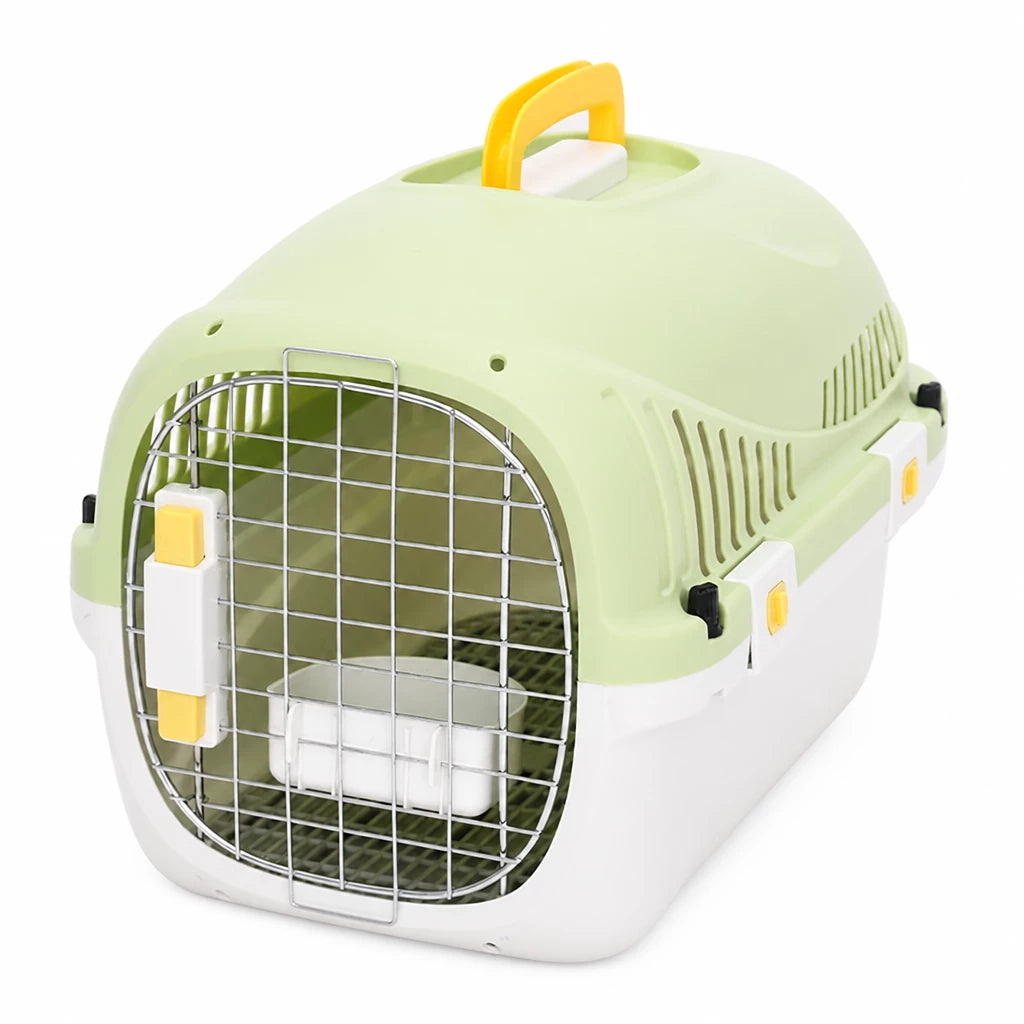 Portable Plastic Pet Carrier for Cats and Small Dogs Up to 16 lb