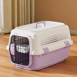 Pet Airline Travel Carrier with Hanging Bowl for Cats and Small Dogs