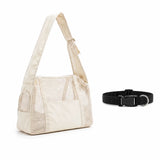 Faux Leather Mesh Crossbody Pet Carrier for Small Cats and Dogs