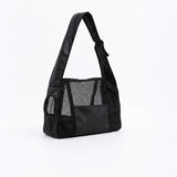 Faux Leather Mesh Crossbody Pet Carrier for Small Cats and Dogs