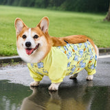 Waterproof Four-Leg Dog Raincoat with Belly Coverage