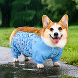 Waterproof Four-Leg Dog Raincoat with Belly Coverage