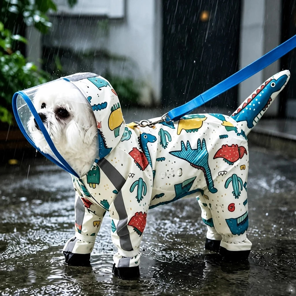 Full-Coverage Waterproof Raincoat for Small Dogs