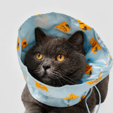Adjustable Cat & Dog Cone Collar with Maneki-Neko Print