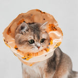 Adjustable Cat & Dog Cone Collar with Maneki-Neko Print