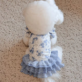 Floral Pet Dress with Leash Clip for Cats and Small Dogs