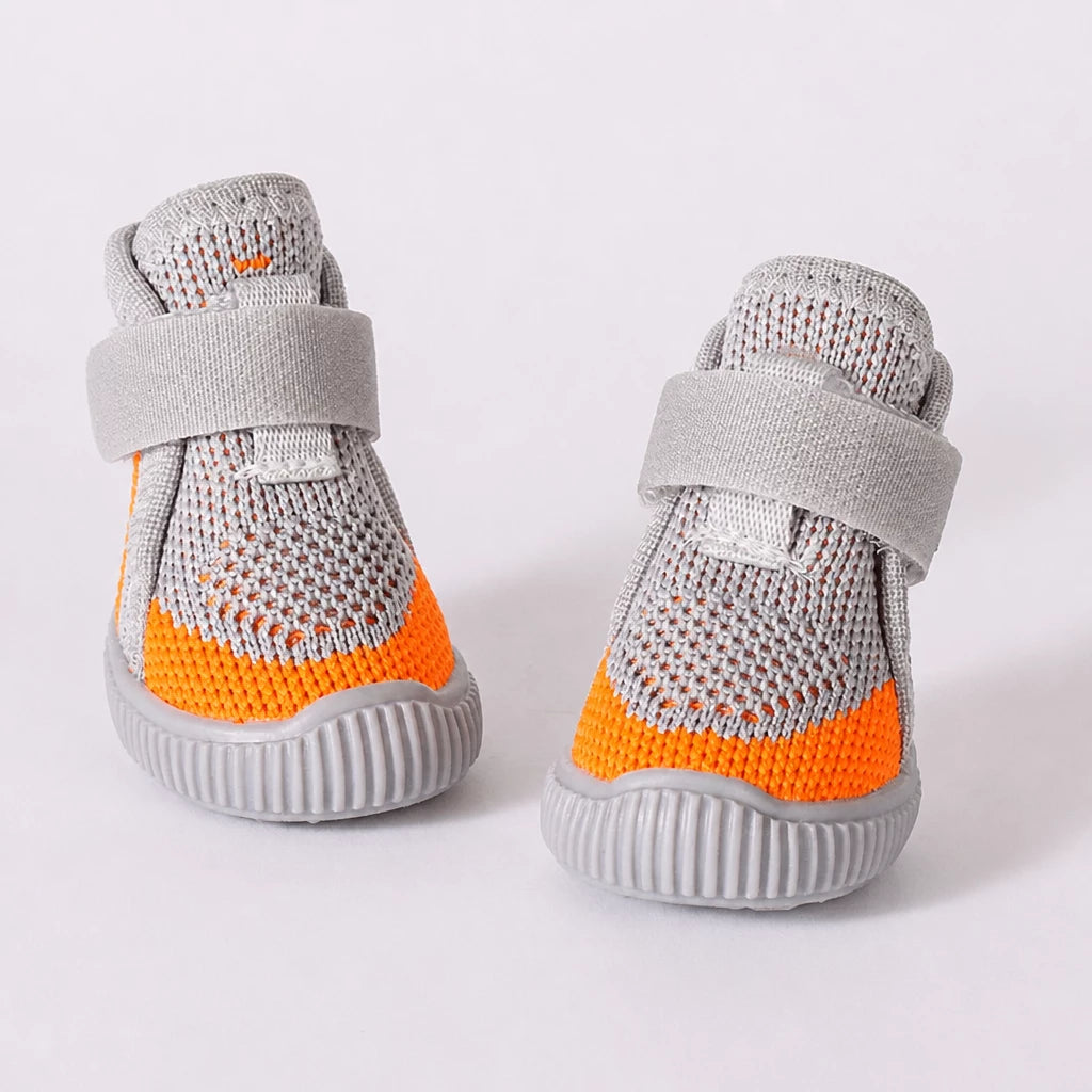 Nylon Knit Dog Shoes with Hook-and-Loop Closures